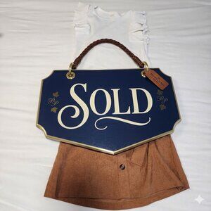 ✨ Boutique Brown Corduroy & Ruffle Skirt Set Size 10/12